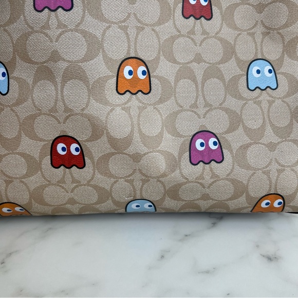 Coach Reversible City Tote Bag in Signature Canvas Pac Man Ghost Print f72905 - Picture 11 of 15